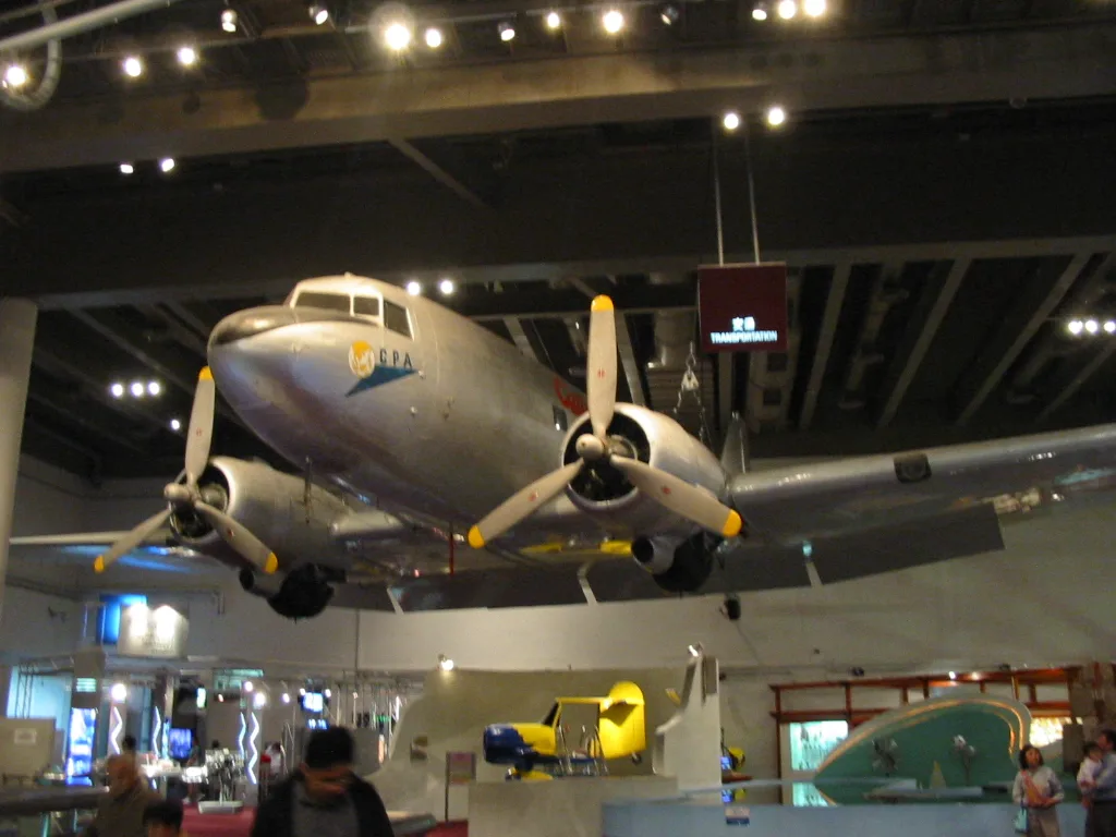 A Cathay Pacific Douglas DC-3 in Hong Kong Science Museum. Photo taken by Wrightbus.